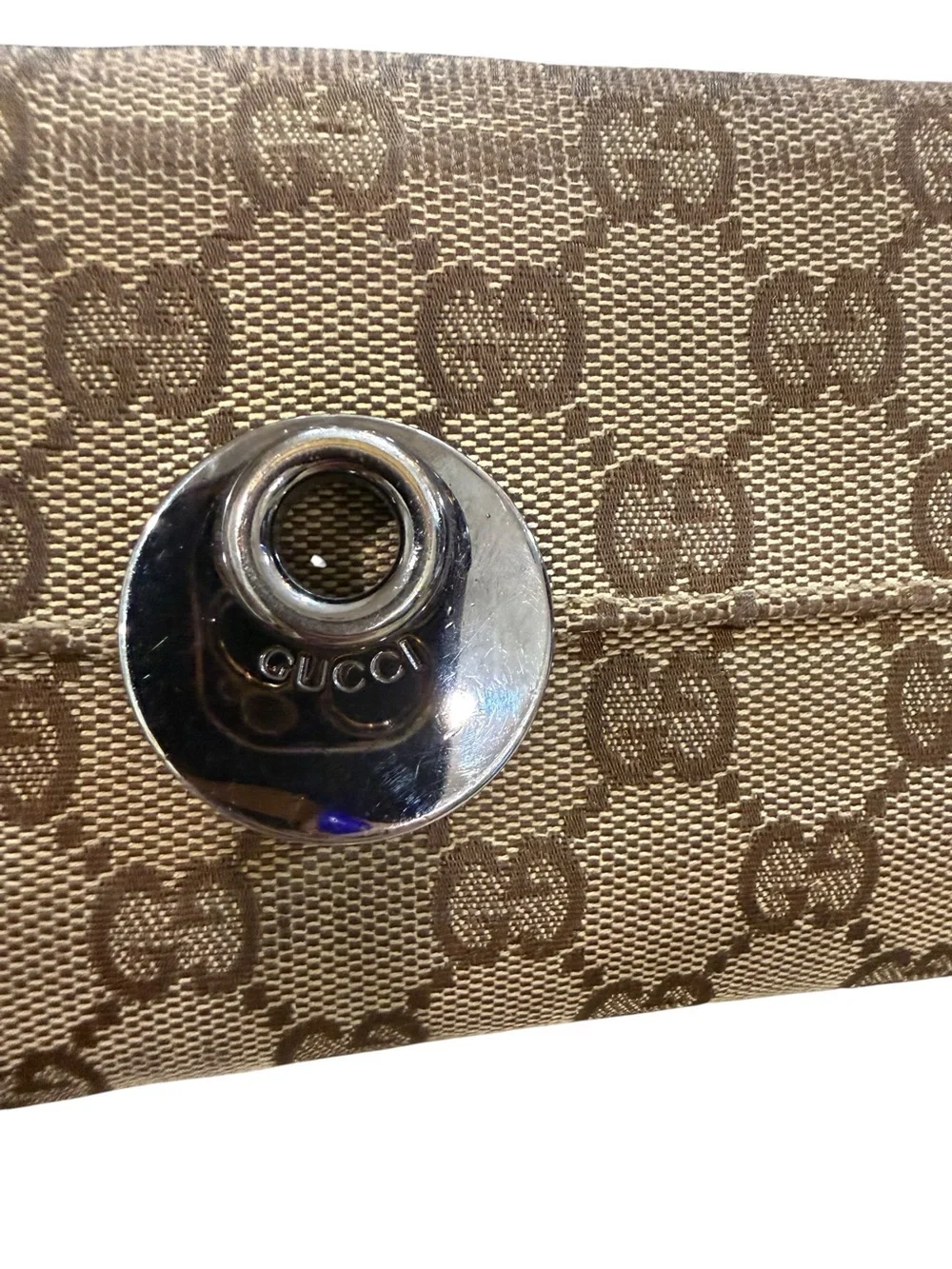 Authentic Vintage Gucci Eclipse GG Monogram Continental Flap Wallet 120931 - Picture 3 of 16